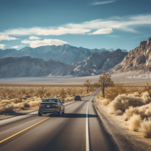 Cars driving in Nevada