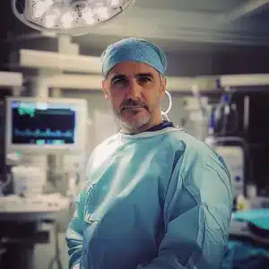 A surgeon in a hospital